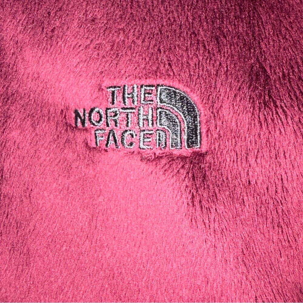 The North Face women’s Osito fleece jacket burgundy long sleeve zip up large - Picture 4 of 9
